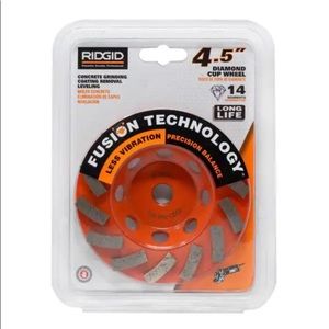RIDGID- Concrete grinding coating removal leveling Diamond cup wheel